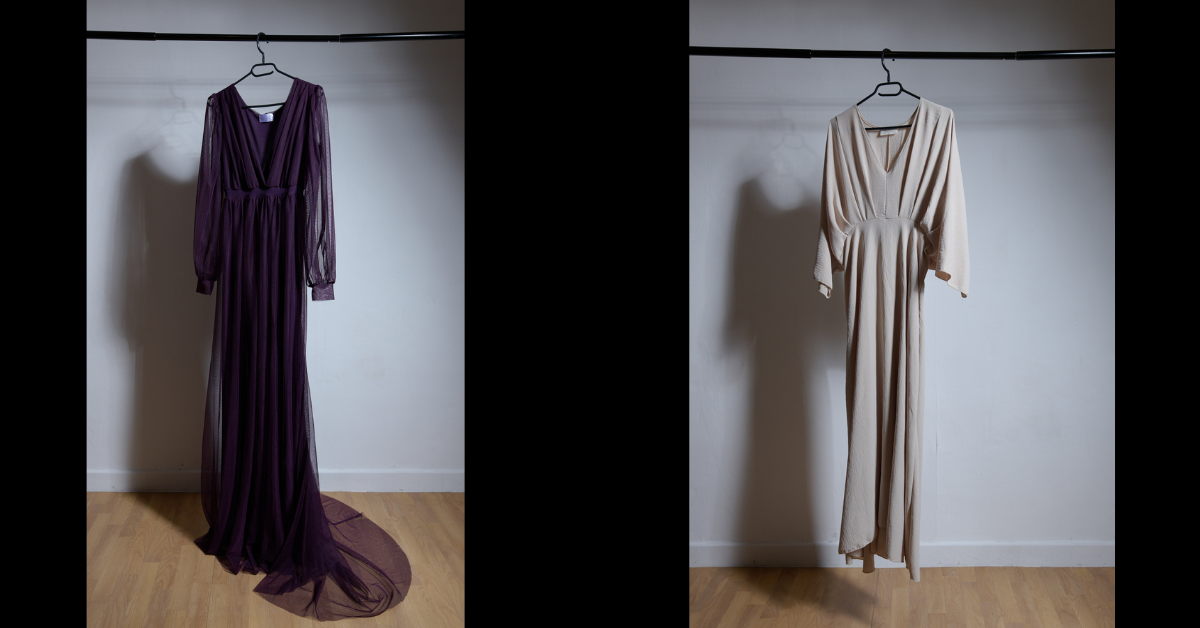 Robes fluides séance photo grossesse Saint André Le Gaz 2