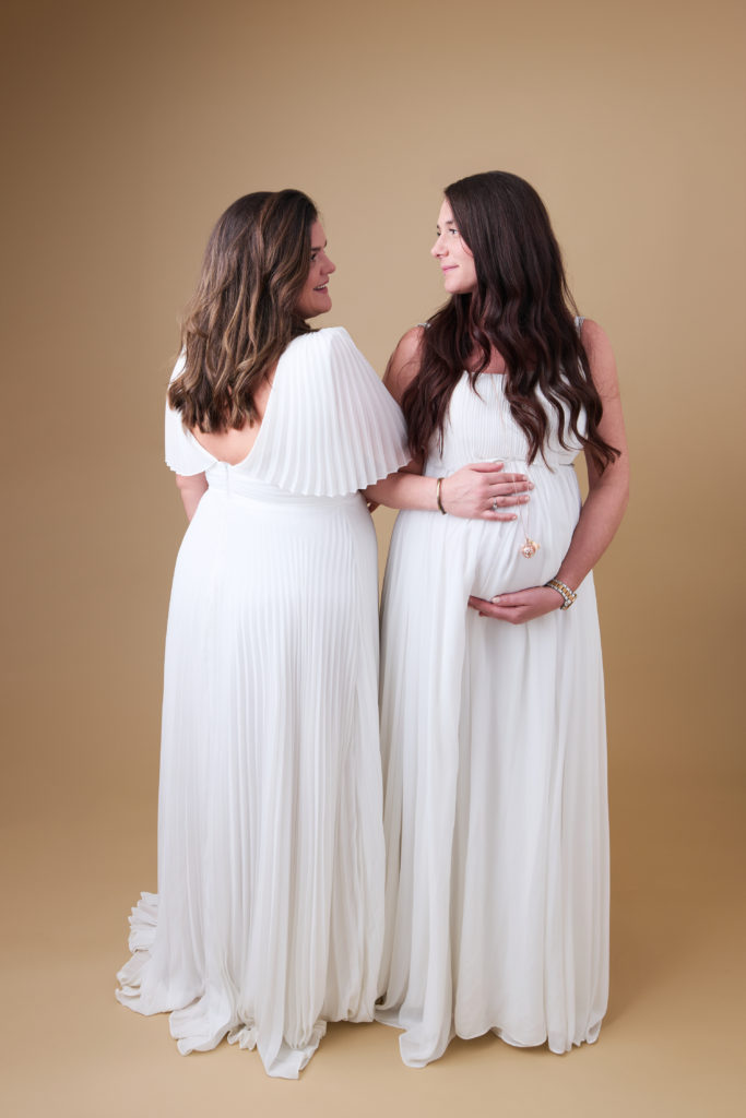 Exemple de fond beige utilisé lors des séances photo en studio